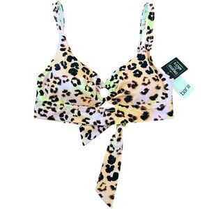 Bar III Leopard Print Bikini Top